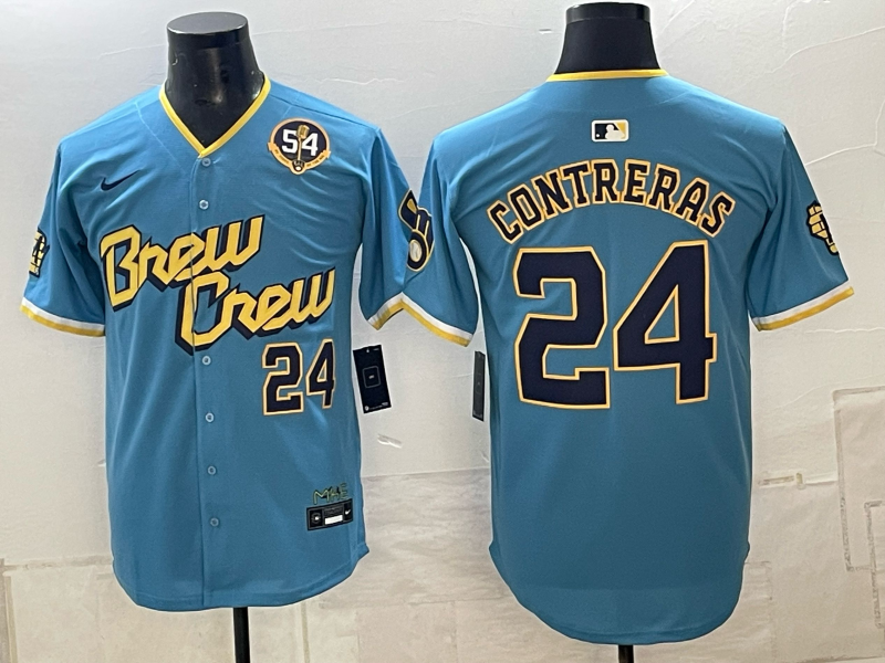 Men Milwaukee Brewers #24 Contreras blue Nike 2026 World Series MLB jersey 102301->milwaukee brewers->MLB Jersey